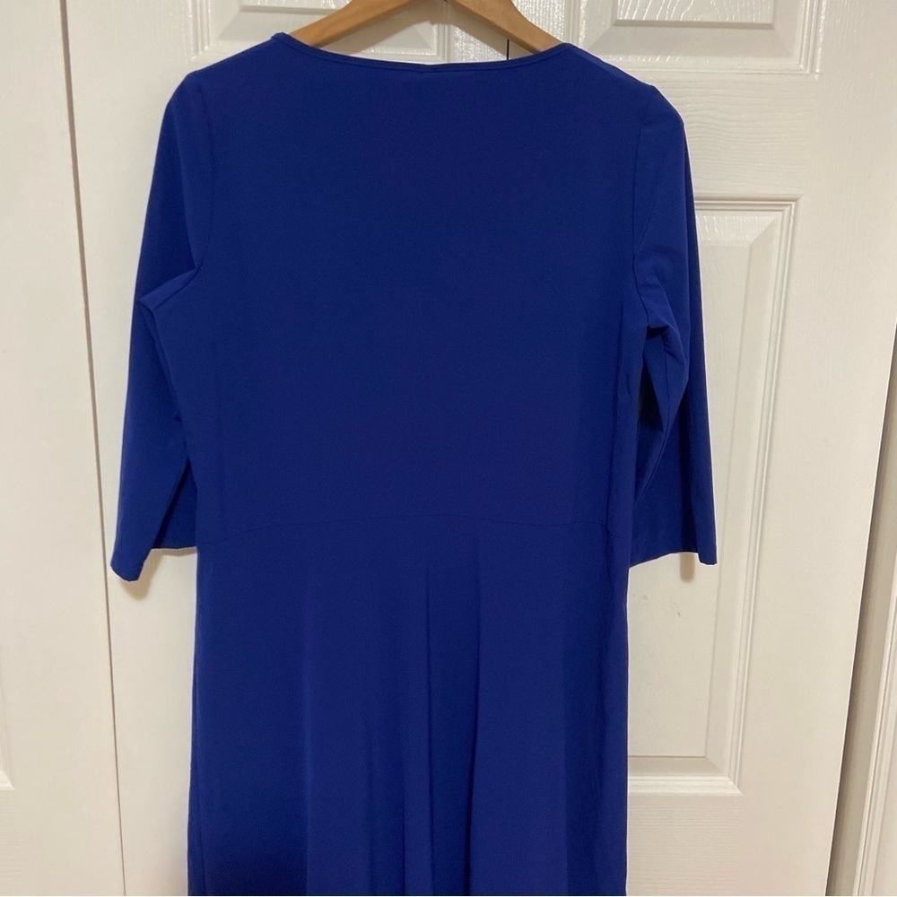 Katharina Hovman NWT Royal Blue 3/4 Sleeve Pleated Midi Maxi Dress Size 8 - Picture 13 of 14